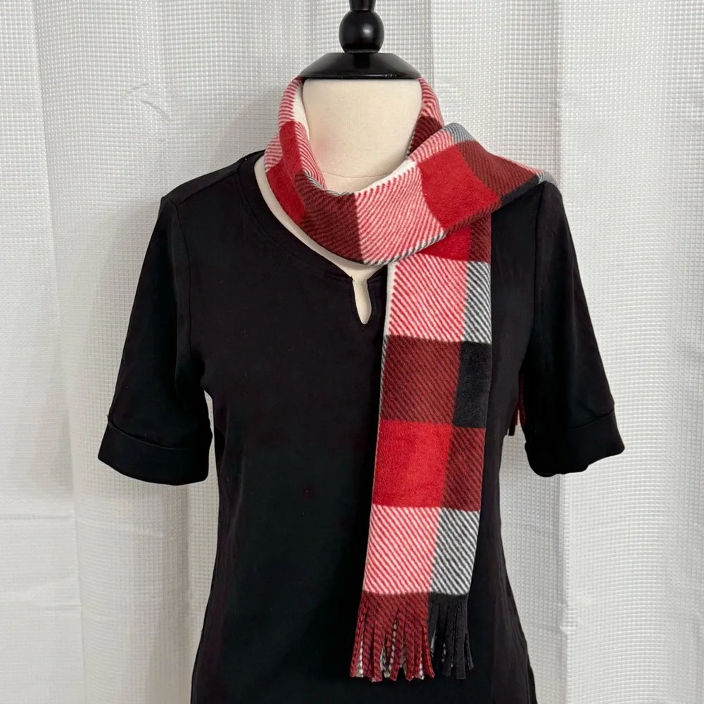 Buffalo Plaid Reversible Fringe Scarf, Super Soft & Plush Ultra‎ Soft Fabric
